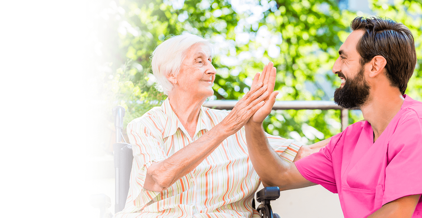 Home care professional assisting senior at home with compassionate support