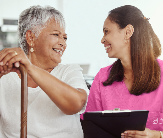 Home care service infographic element representing compassionate care and assistance