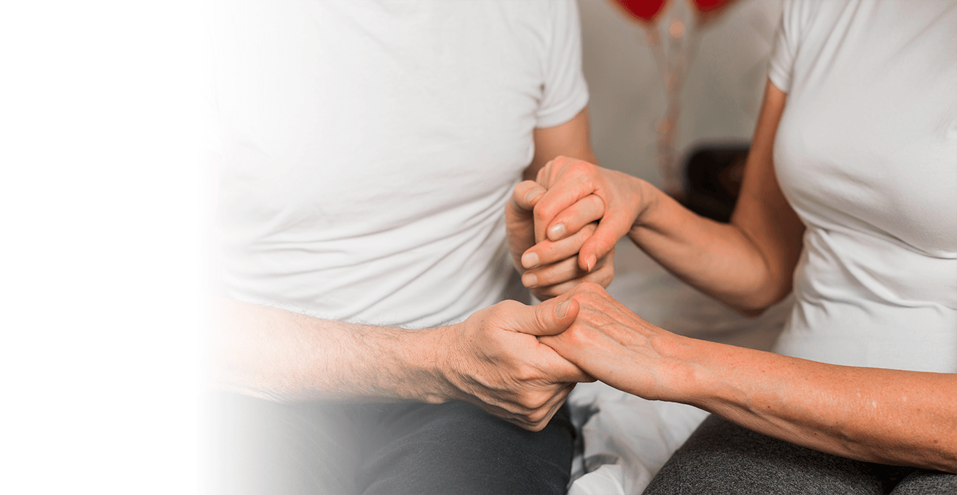 Holding hands for support